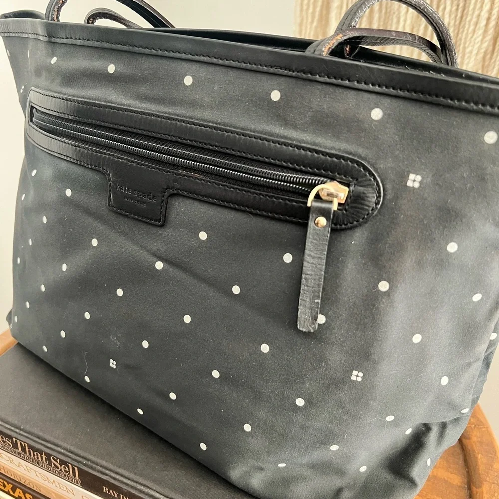 Kate Spade Black and White Polka Dot Tote
